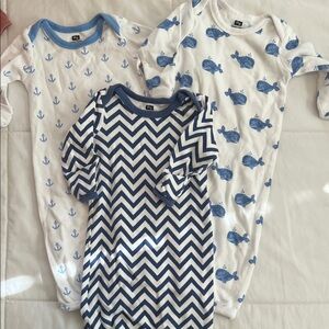 Blue and white(3 sleep sacks with sweet pea bottoms)